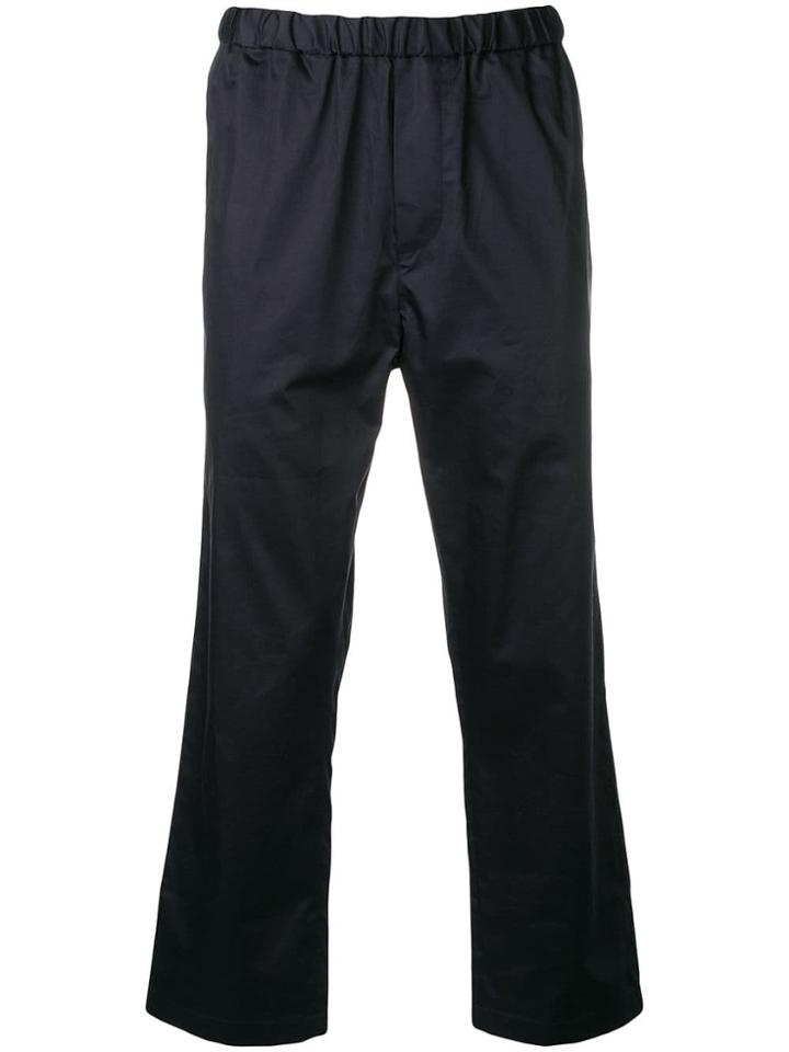 Oamc Cropped Straight Leg Trousers - Blue