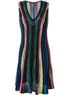 Missoni Striped Knit Flared Dress, Women's, Size: 40, Black, Rayon/polyester/spandex/elastane/silk