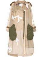 Duran Lantink Letter Detail Trench Coat - Neutrals