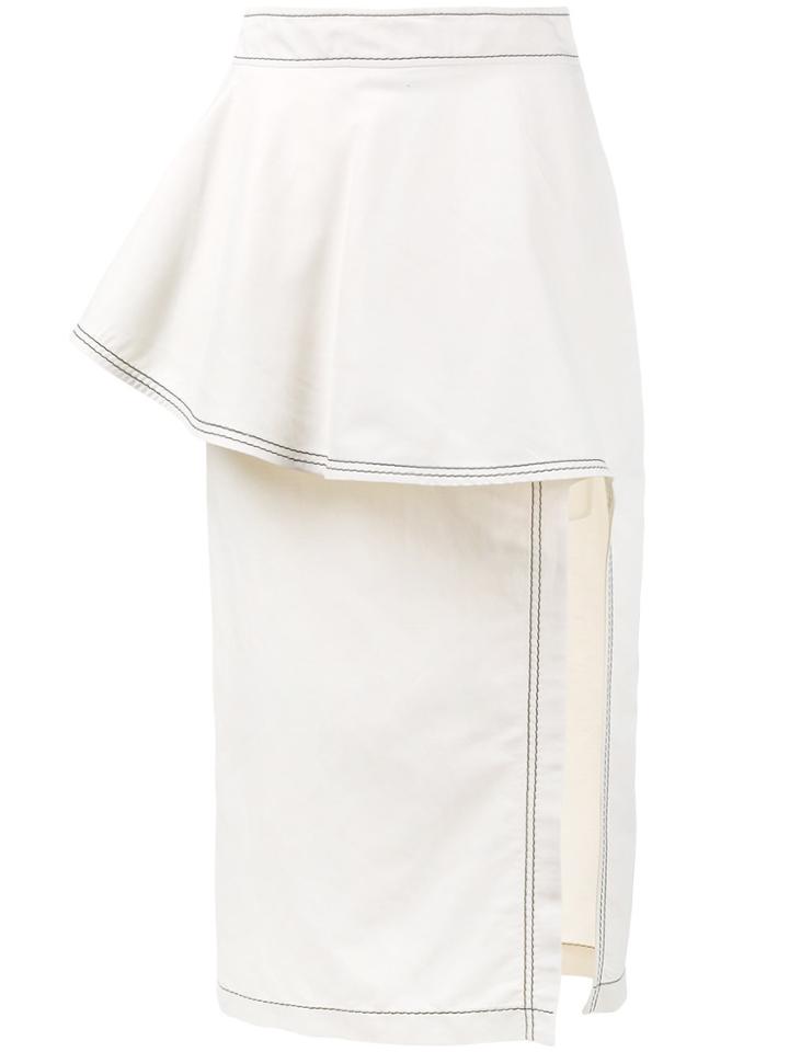 Stella Mccartney Ruffle Straight Skirt - Nude & Neutrals