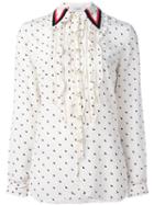 Coach Ruffled Rabbit Print Shirt, Women's, Size: 4, Nude/neutrals, Silk