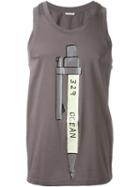 Sankuanz Automatic Pencil Print Tank Top, Men's, Size: M, Grey, Cotton