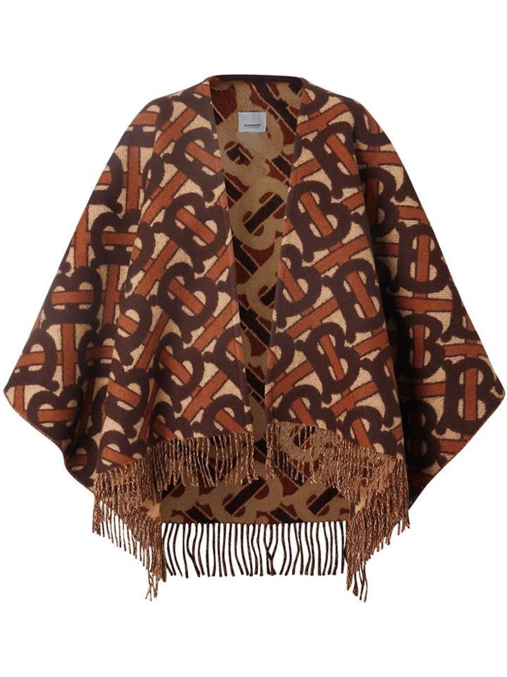 Burberry Monogram Jacquard Cape - Brown