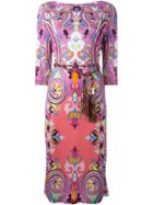 Etro Paisley Print Dress, Women's, Size: 44, Pink/purple, Silk