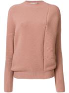 Stella Mccartney - Asymmetric Seam Jumper - Women - Wool - 40, Pink/purple, Wool