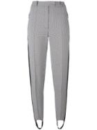 Nina Ricci Houndstooth Stirrup Trousers, Women's, Size: 34, Black, Cotton