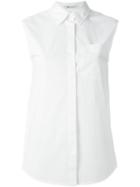 T By Alexander Wang Wrap Back Sleeveless Shirt, Women's, Size: 8, White, Cotton/spandex/elastane