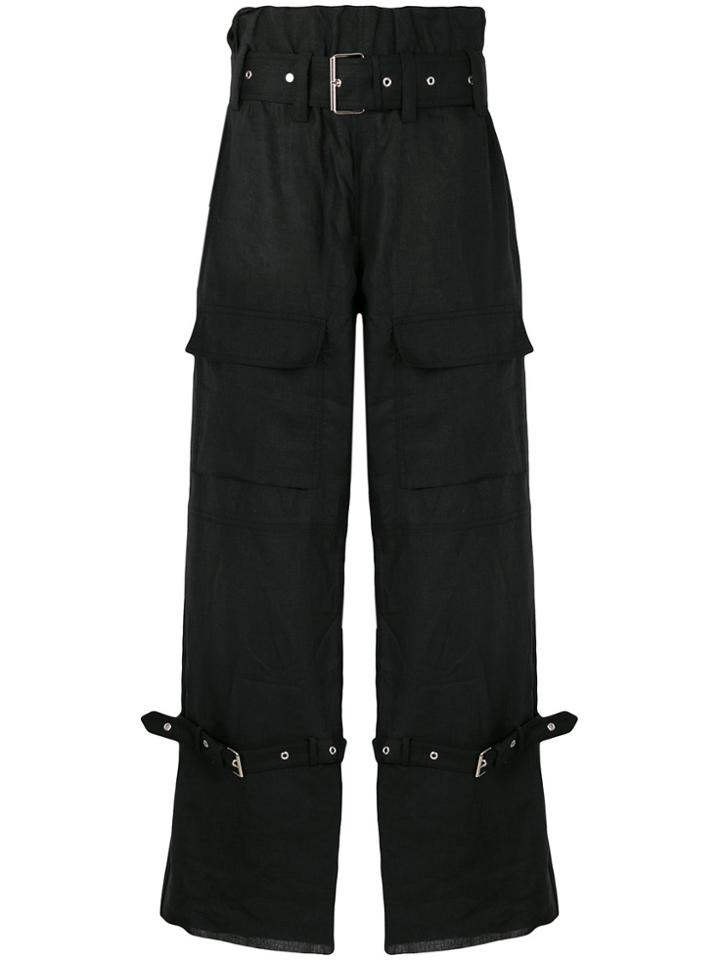 Marques'almeida Buckled Wide Leg Trousers - Black