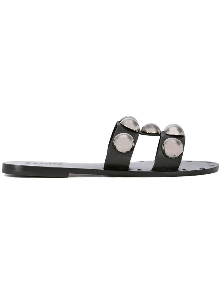 Schutz Studded Slip-on Sandals - Black