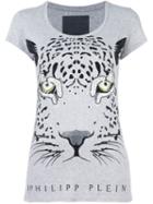 Philipp Plein 'leopard Eyes' T-shirt, Women's, Size: Medium, Grey, Cotton