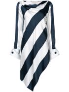Monse - Long Striped Tunic - Women - Silk/spandex/elastane - 2, Blue, Silk/spandex/elastane