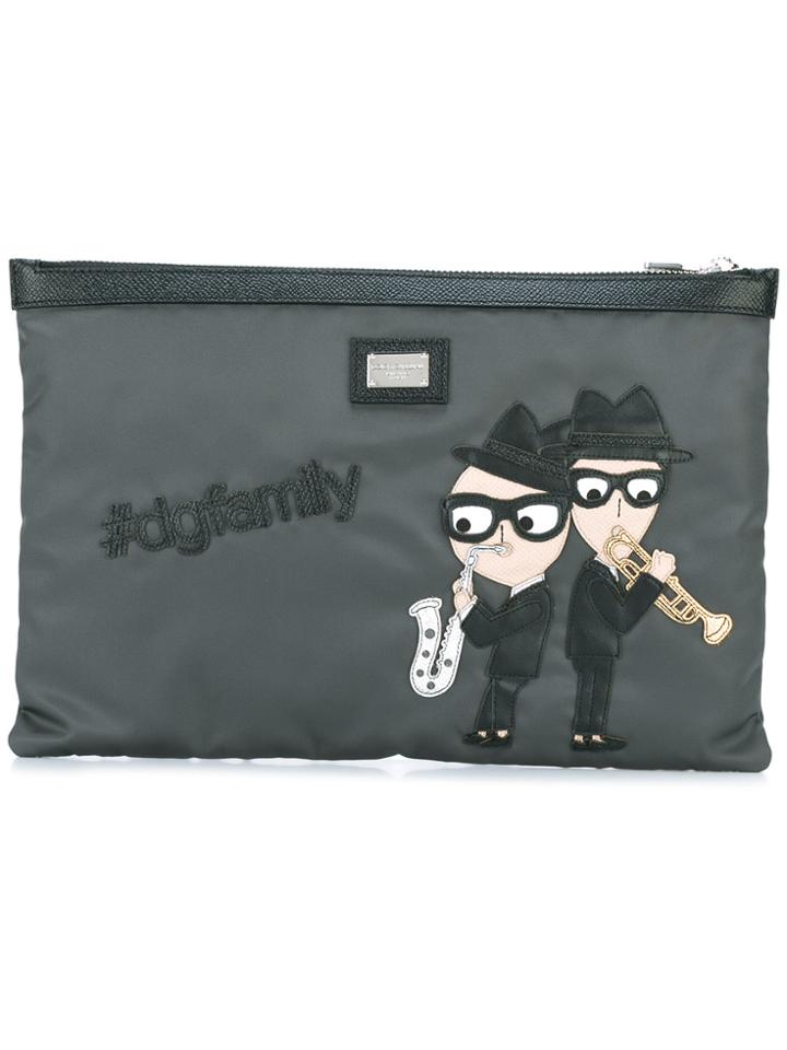 Dolce & Gabbana Designer's Patch Clutch - Grey