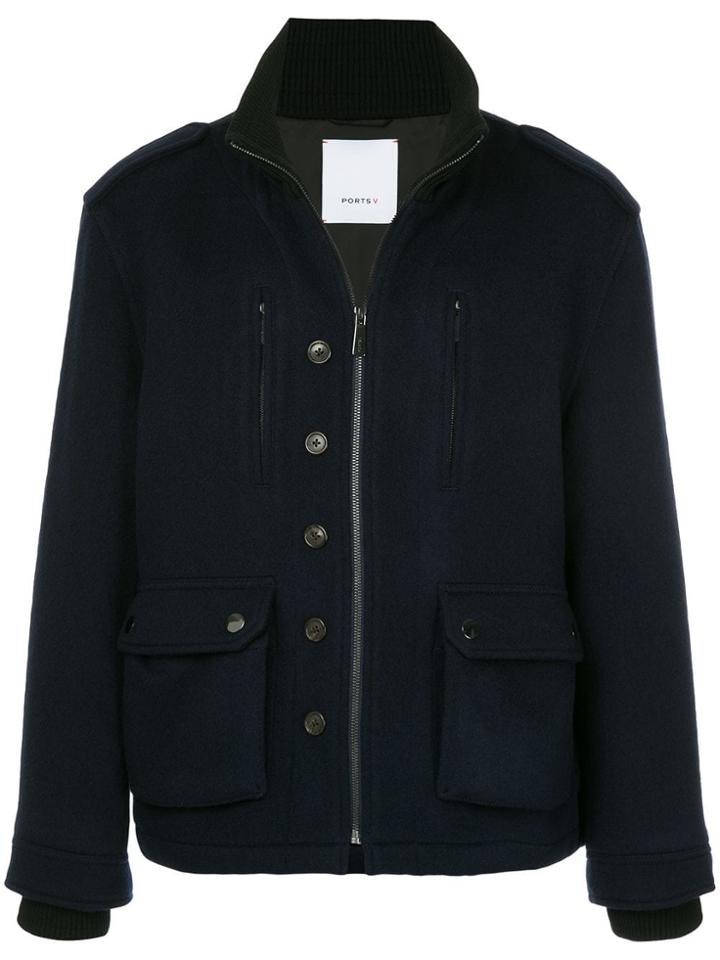 Ports V Boxy-fit Jacket - Blue