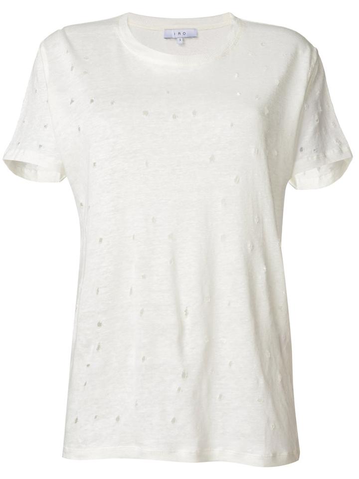 Iro - Distressed T-shirt - Women - Linen/flax - L, White, Linen/flax