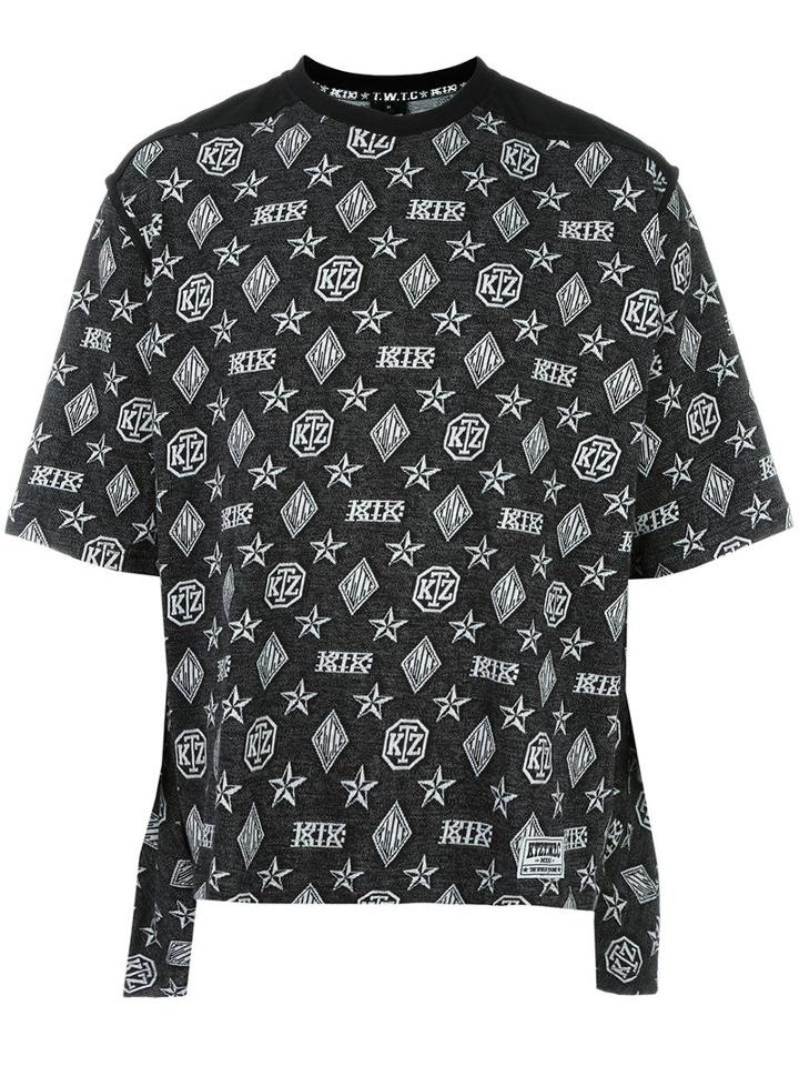 Ktz Monogram Print T-shirt, Adult Unisex, Size: Small, Black, Cotton