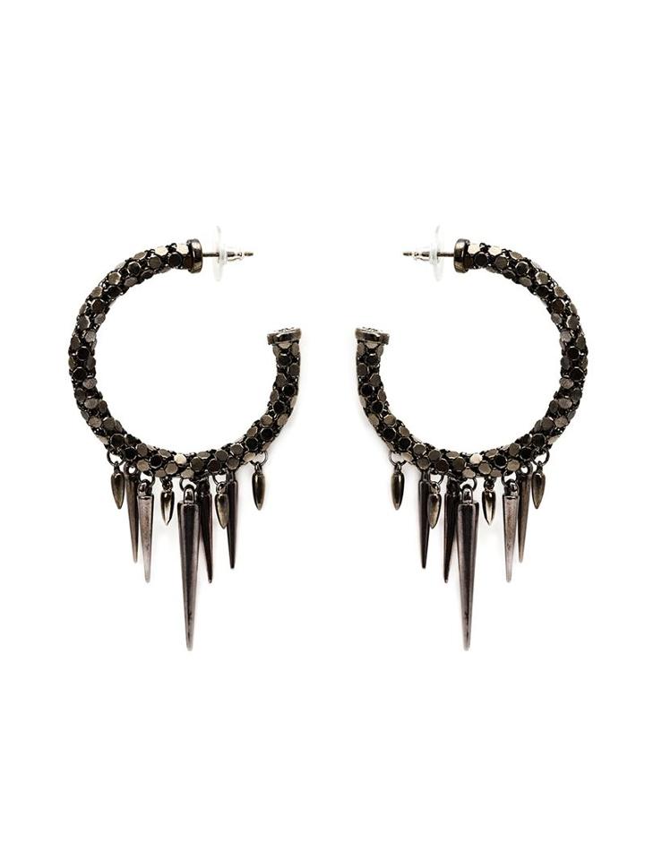 Michael Schmidt Mesh Spike Hoop Earrings