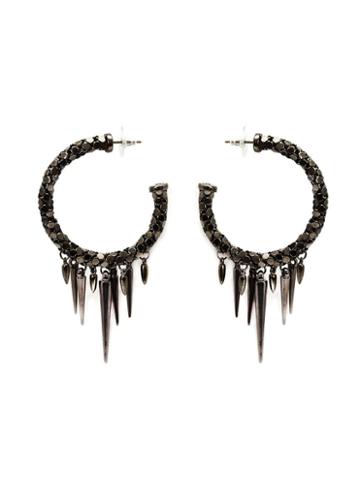 Michael Schmidt Mesh Spike Hoop Earrings