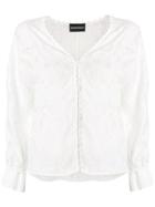 Emporio Armani Ruffled Silk Blouse - White