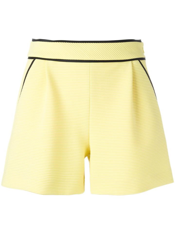 Boutique Moschino Contrast Trim Shorts, Women's, Size: 38, Yellow/orange, Cotton/polyamide/spandex/elastane/rayon