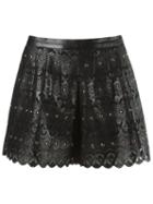 Andrea Bogosian Lace Shorts, Women's, Size: P, Black, Leather