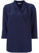 Salvatore Ferragamo Wrap Blouse, Women's, Size: 48, Blue, Silk