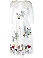 Elisabetta Franchi Bead Embroidered Dress - White
