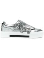 Alexander Mcqueen Buckle Flap Sneakers - Metallic