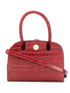 Manu Atelier Crocodile Effect Mini Tote - Red