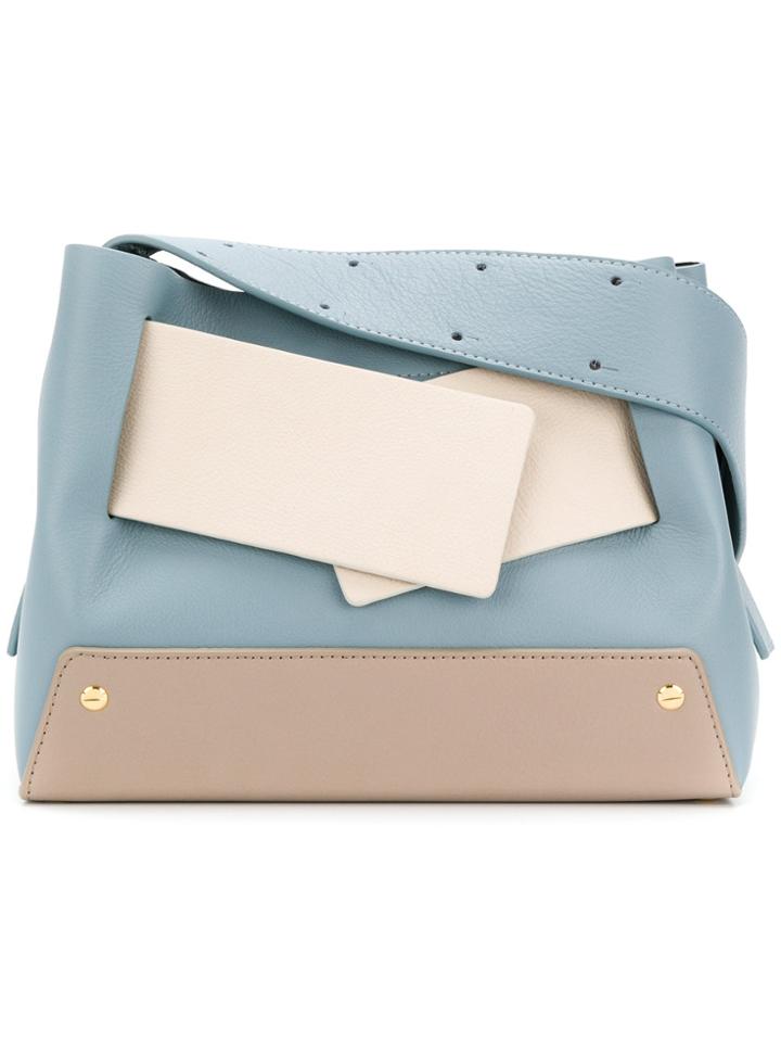 Yuzefi Color Block Shoulder Bag - Blue