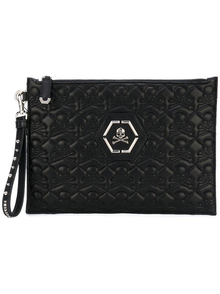 Philipp Plein - Nelchael Clutch - Men - Calf Leather - One Size, Black, Calf Leather