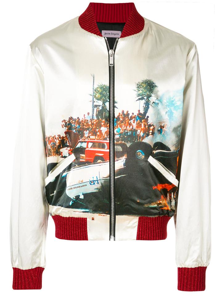 Palm Angels Printed Bomber Jacket - Nude & Neutrals