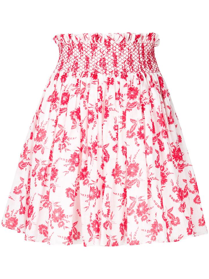 Miu Miu Floral Print Skirt - White