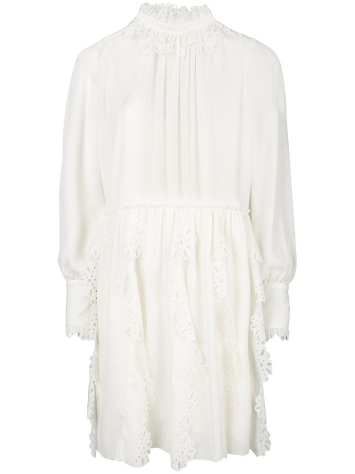 See By Chloé Laser Cut Trim Dress - White
