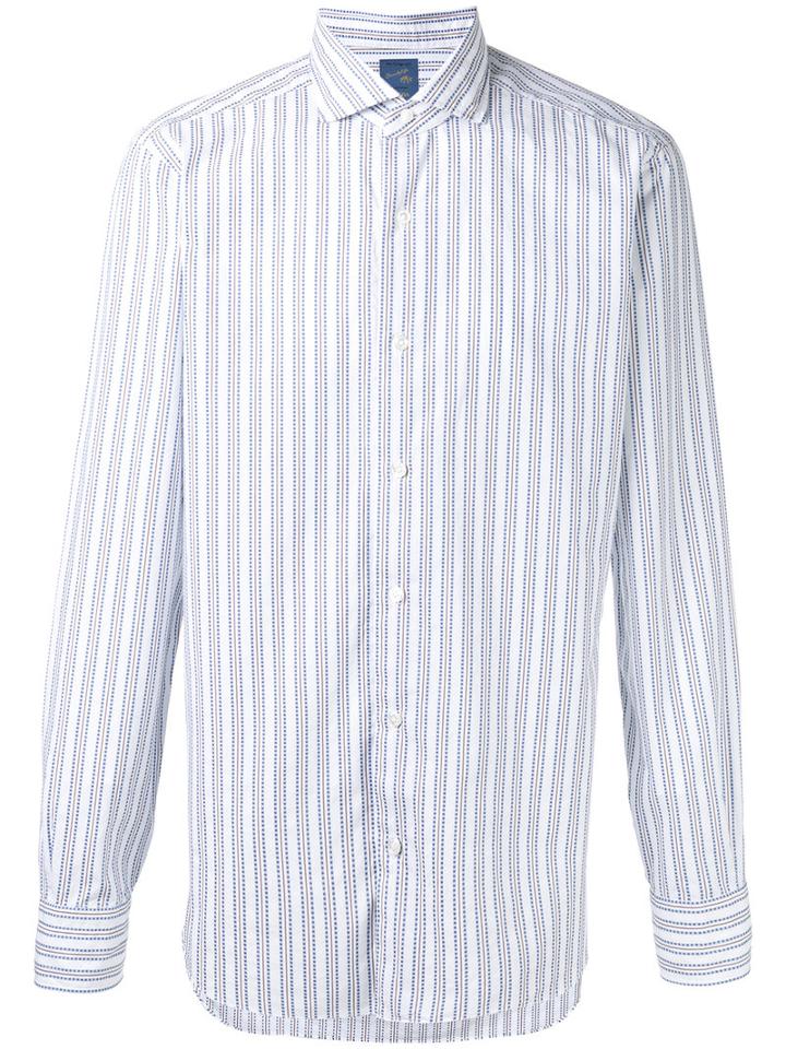 Barba Striped Shirt, Men's, Size: 44, White, Cotton