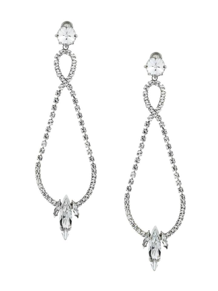 Miu Miu Pear Cut Crystal Drop Earrings - Metallic