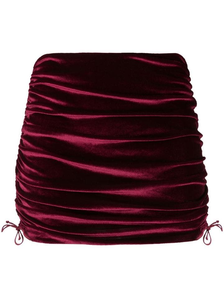 Oseree Ruched Skirt - Red