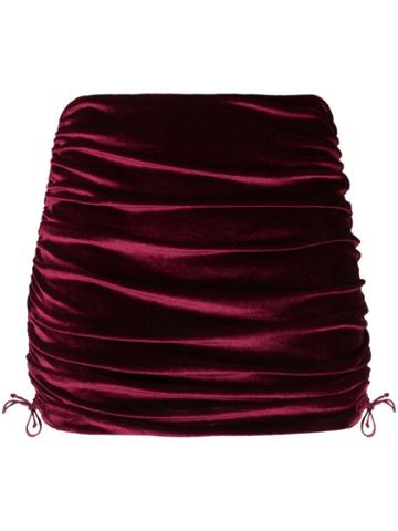 Oseree Ruched Skirt - Red