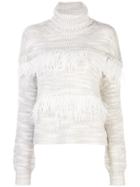 Cinq A Sept Feather-embellished Knitted Jumper - Grey