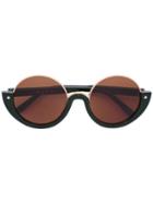 Fendi Eyewear - Marni Crop Round Sunglasses - Women - Acetate/metal (other) - One Size, Green, Acetate/metal (other)