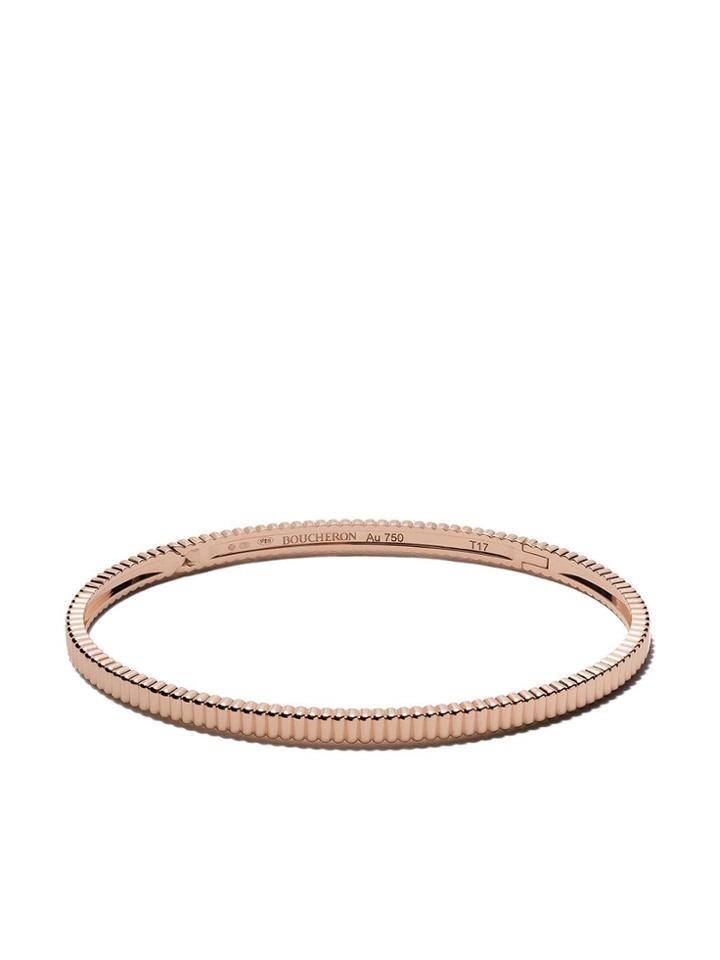 Boucheron Small 18kt Rose Gold Quatre Grosgrain Bangle - Pg