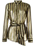 Dodo Bar Or Striped Metallic Shirt, Women's, Size: 42, Black, Polyester/viscose/metallic Fibre