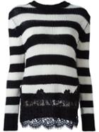 Ermanno Scervino Lace Appliqué Sweater, Women's, Size: 44, Black, Cotton/polyamide/viscose/cashmere