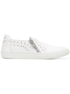 Les Hommes Laced Slip-on Sneakers - White