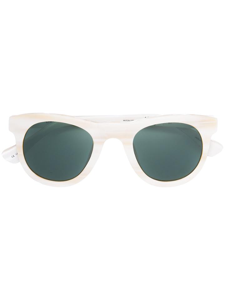 Linda Farrow Round Frame Sunglasses - White