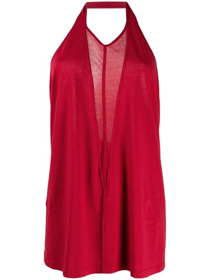 Rick Owens Drkshdw Knot Detail Top - Red