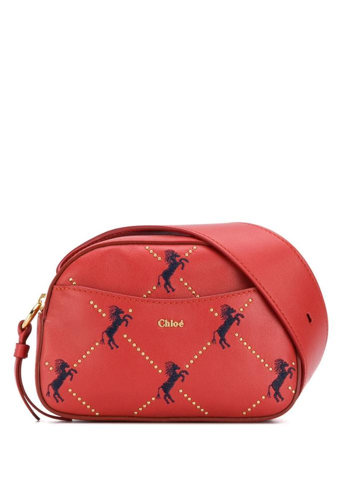 Chloé Horse Print Belt Bag - Red