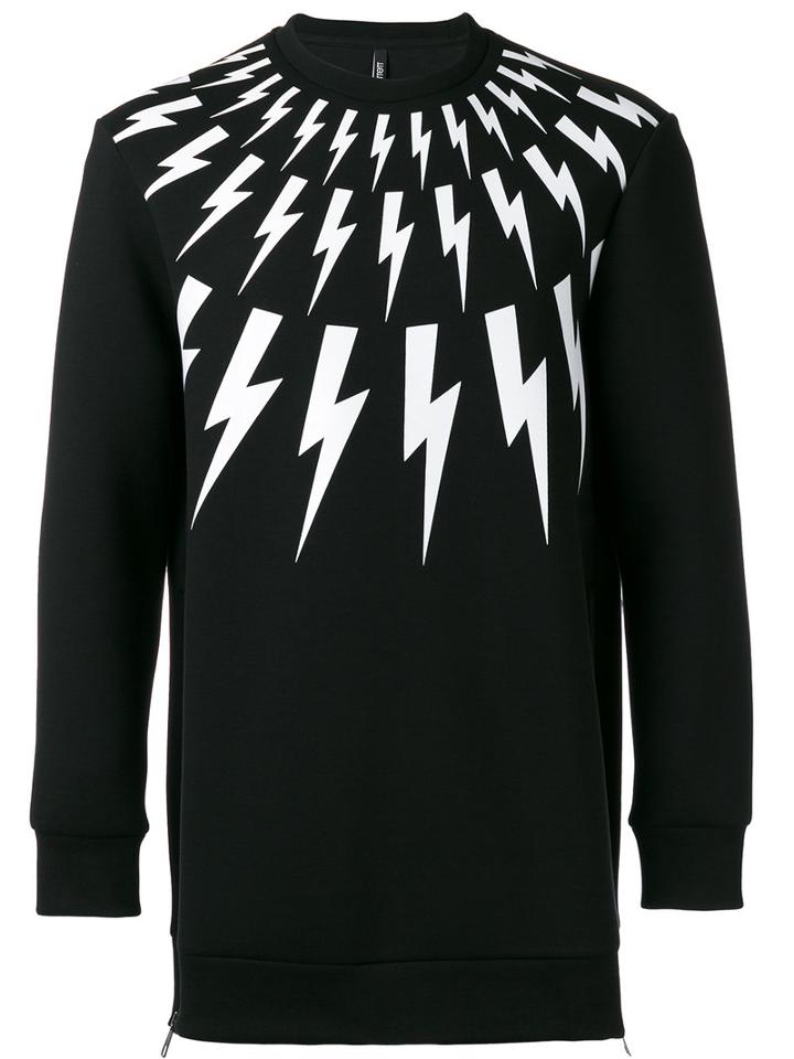 Neil Barrett - Lightning Bolt Sweater - Men - Cotton/spandex/elastane/lyocell/viscose - S, Black, Cotton/spandex/elastane/lyocell/viscose