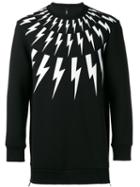 Neil Barrett - Lightning Bolt Sweater - Men - Cotton/spandex/elastane/lyocell/viscose - S, Black, Cotton/spandex/elastane/lyocell/viscose