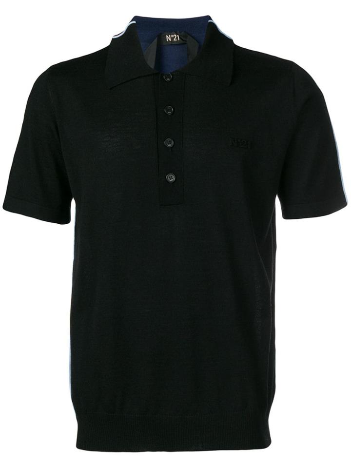 Nº21 Knitted Polo Shirt - Black