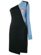 Off-white One Shoulder College Dress - Black